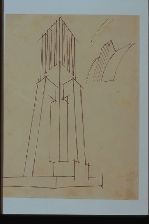 Elemento architettonico, ELEMENTO ARCHITETTONICO (disegno) di Sant'Elia Antonio (attr.) (sec. XX)