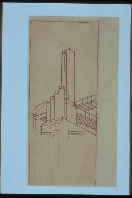 Studio di ponte, STUDIO DI PONTE (disegno) di Sant'Elia Antonio (attr.) (sec. XX)