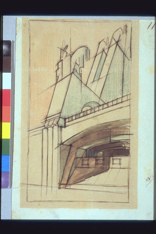 Studio di ponte, STUDIO DI PONTE (disegno) di Sant'Elia Antonio (attr.) (sec. XX)
