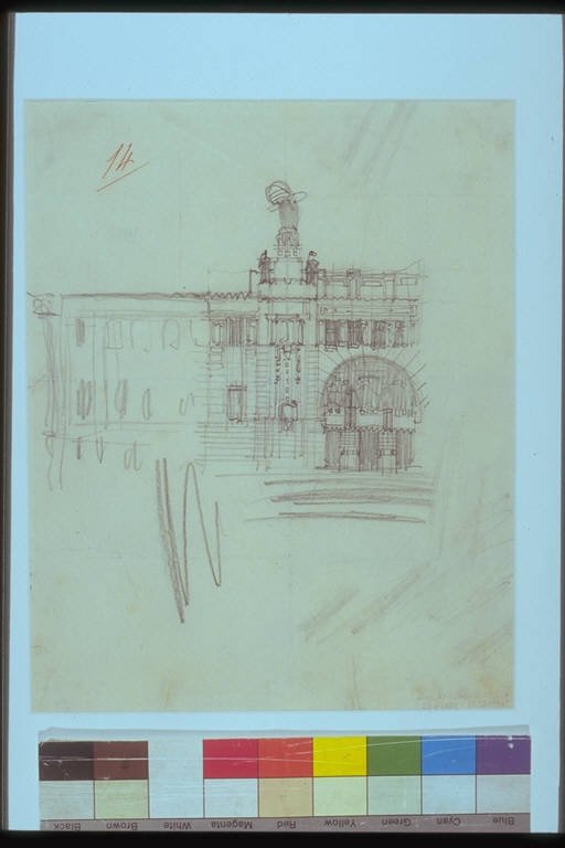 Studio di palazzo, STUDIO DI PALAZZO (disegno) di Sant'Elia Antonio (attr.) (sec. XX)
