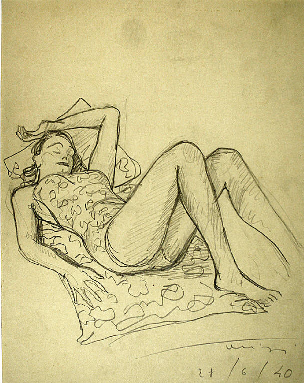 Luisa al sole, Ritratto di Luisa Parisi (disegno) di Parisi, Domenico detto Ico Parisi (secondo quarto sec. XX)