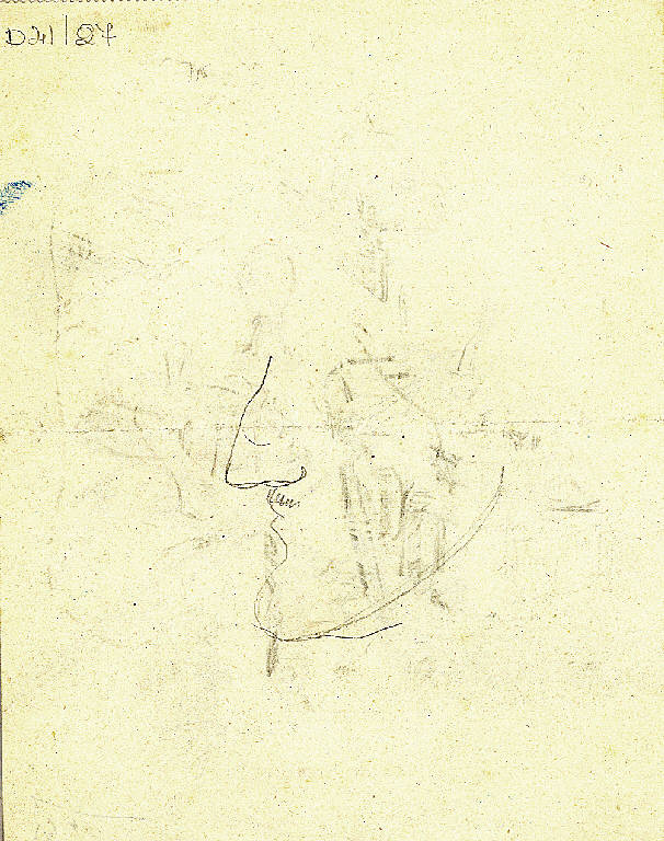ritratto, Volto d'uomo (disegno) di Parisi, Domenico detto Ico Parisi (secondo quarto sec. XX)