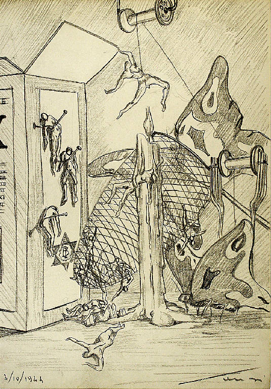 La vendetta delle farfalle, Figure umane e farfalle (disegno) di Parisi, Domenico detto Ico Parisi (secondo quarto sec. XX)