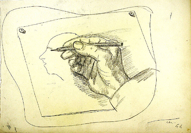 Studio di mano, Mano (disegno) di Parisi, Domenico detto Ico Parisi (secondo quarto sec. XX)
