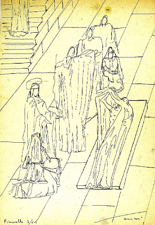 Lazzaro, Resurrezione di Lazzaro (disegno) di Parisi, Domenico detto Ico Parisi (secondo quarto sec. XX)