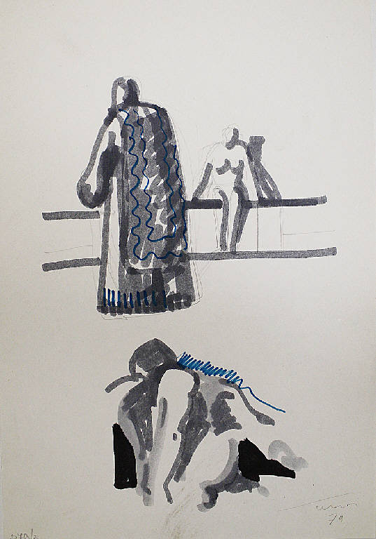 Incontri, Figure femminili (disegno) di Parisi, Domenico detto Ico Parisi (seconda metà sec. XX)