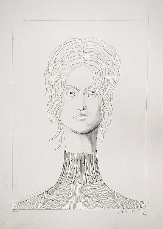 Girocollo, Volto femminile con collana (disegno) di Parisi, Domenico detto Ico Parisi (seconda metà sec. XX)