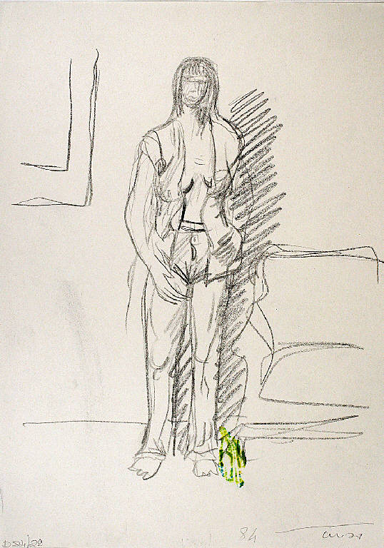 I jeans, Figura femminile (disegno) di Parisi, Domenico detto Ico Parisi (seconda metà sec. XX)