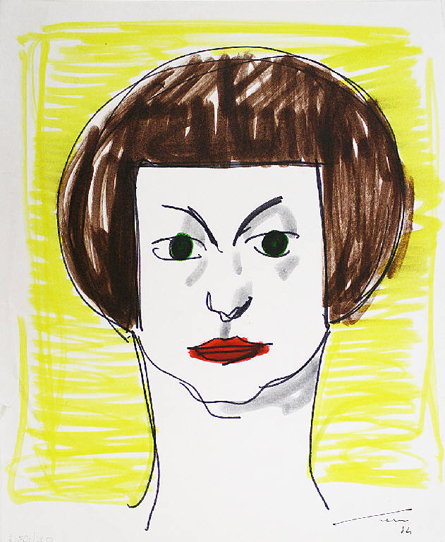 Donna con caschetto, Ritratto di donna (disegno) di Parisi, Domenico detto Ico Parisi (seconda metà sec. XX)