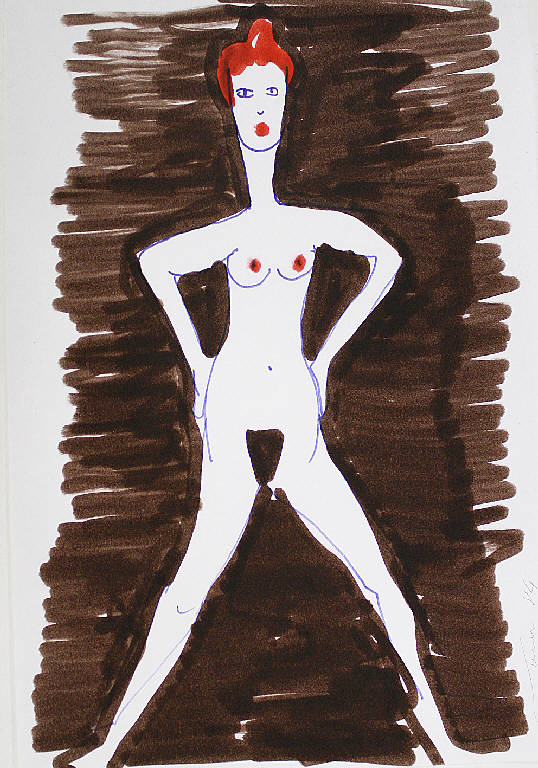 Nudo, Figura femminile nuda (disegno) di Parisi, Domenico detto Ico Parisi (seconda metà sec. XX)