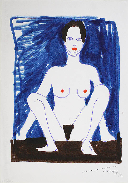 Nudo seduto, Figura femminile nuda (disegno) di Parisi, Domenico detto Ico Parisi (seconda metà sec. XX)