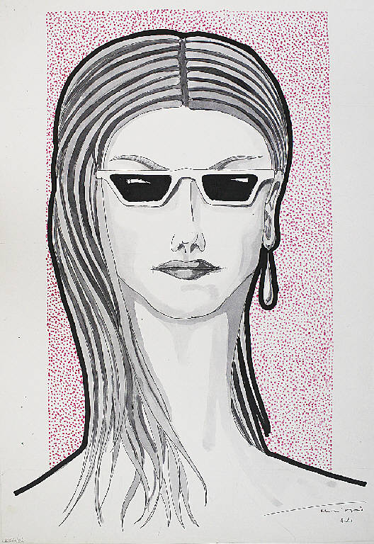 Ritratto con occhiali neri, Ritratto di donna (disegno) di Parisi, Domenico detto Ico Parisi (seconda metà sec. XX)