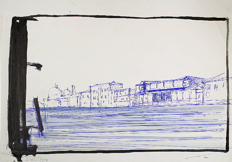 Paesaggio, Veduta di Venezia (disegno) di Parisi, Domenico detto Ico Parisi (seconda metà sec. XX)