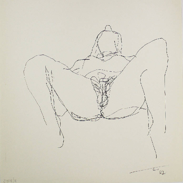 L'offerta, Figura femminile nuda (disegno) di Parisi, Domenico detto Ico Parisi (seconda metà sec. XX)