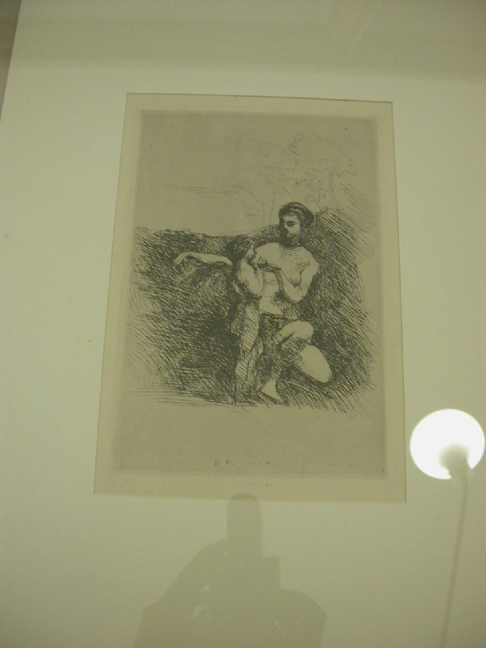 Donna con bambino, donna con bambino (stampa) di Corot Jean Baptiste Camille (sec. XIX)
