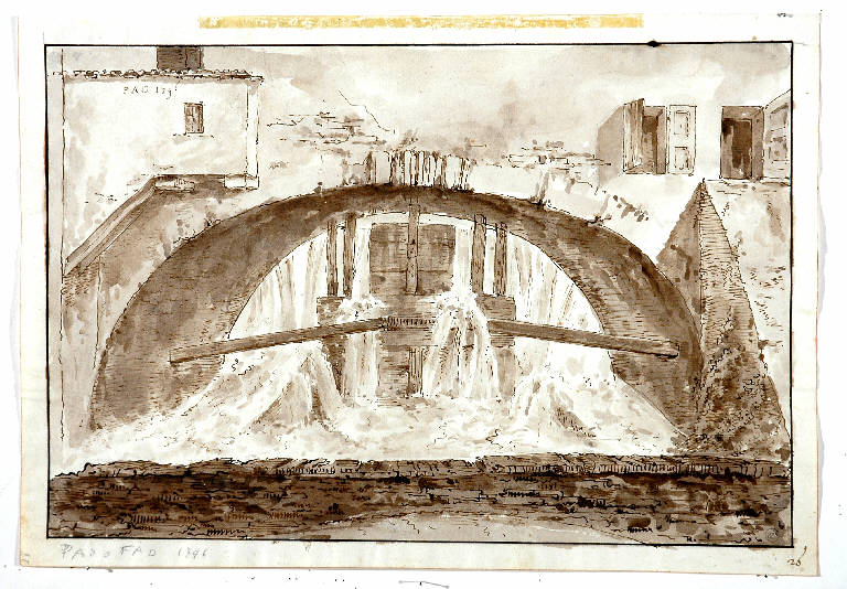 PAESAGGIO (disegno) di Monti Tiziano (secc. XVIII/ XIX)