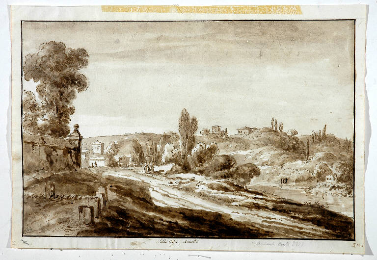 PAESAGGIO RURALE (disegno) di Monti Tiziano (secc. XVIII/ XIX)