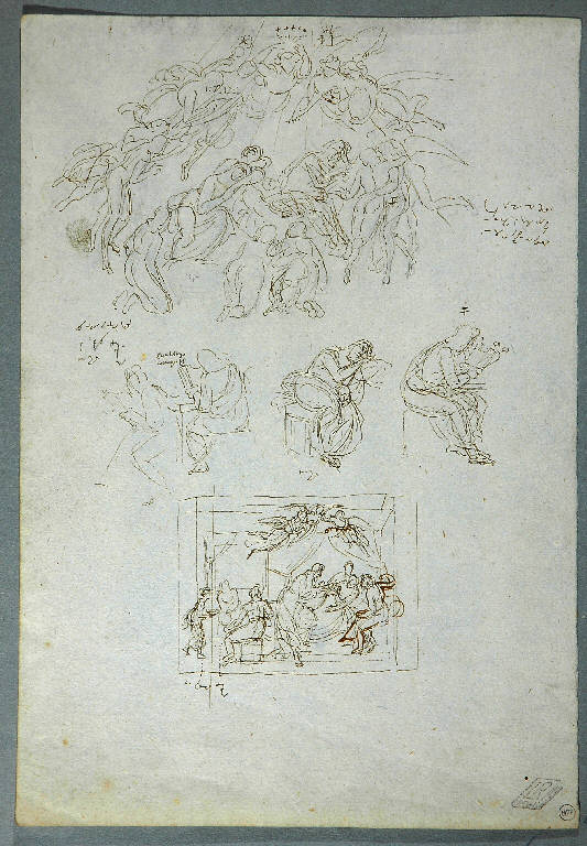 NASCITA/ PROFETI/ ADORAZIONE (disegno) di Dell'Era Giovan Battista (cerchia) (secc. XVIII/ XIX)