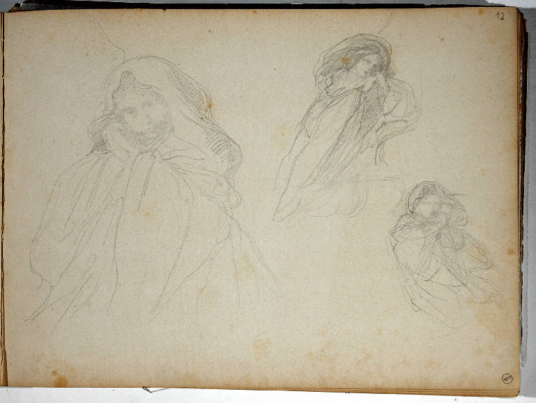 RITRATTO FEMMINILE (disegno) di Bossoli Carlo (prima metà sec. XIX)