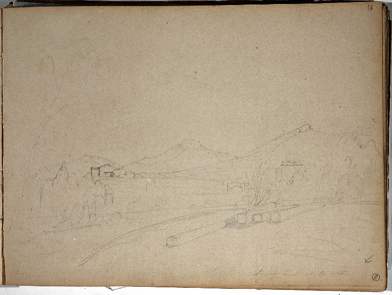 PAESAGGIO (disegno) di Bossoli Carlo (prima metà sec. XIX)