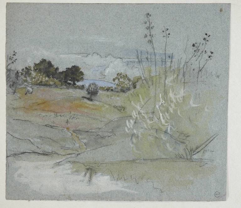 Paesaggio (disegno) di Bertelli Luigi (secc. XIX/ XX)