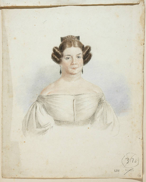 Ritratto femminile (disegno) di Vittori Carlo (secc. XIX/ XX)