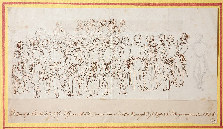 Scena militare (disegno) - ambito piemontese o genovese (secondo quarto sec. XIX)