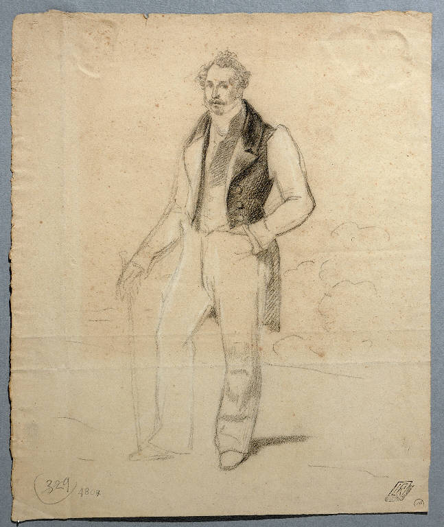 Ritratto maschile (disegno) di Valaperta Francesco (attr.) (seconda metà sec. XIX)