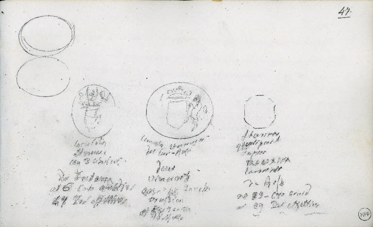 Stemmi (disegno) di Vimercati Sozzi Paolo (sec. XIX)