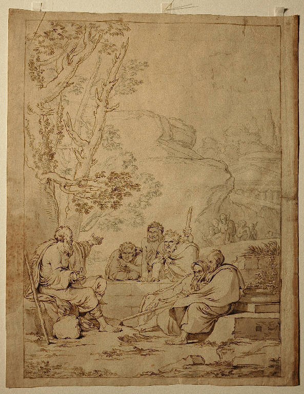 Filosofi / Teste d'uomini (disegno) di Minardi Tommaso (inizio sec. XIX)