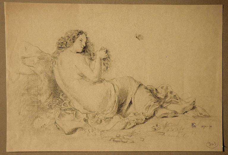 Figura femminile (disegno) di Dalbono Edoardo (sec. XIX)