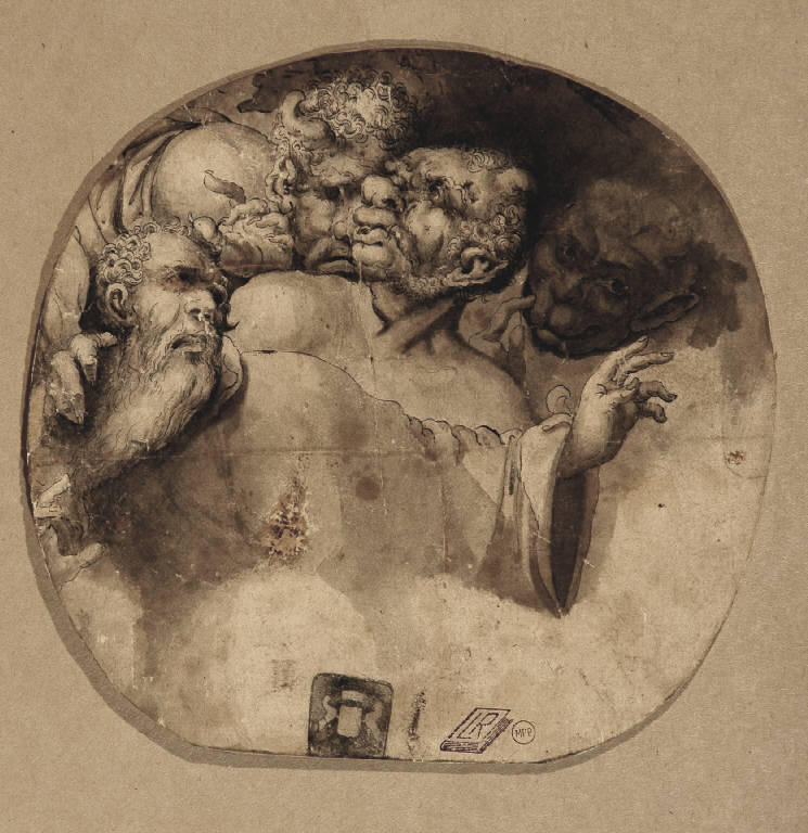 TENTAZIONI DI SANT'ANTONIO ABATE (disegno) di Vos Marten de (attr.) (fine sec. XVI)