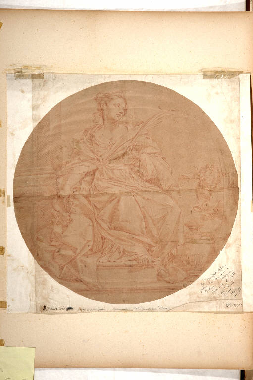 TEMPERANZA (disegno) di Creti Donato (cerchia) (prima metà sec. XVIII)