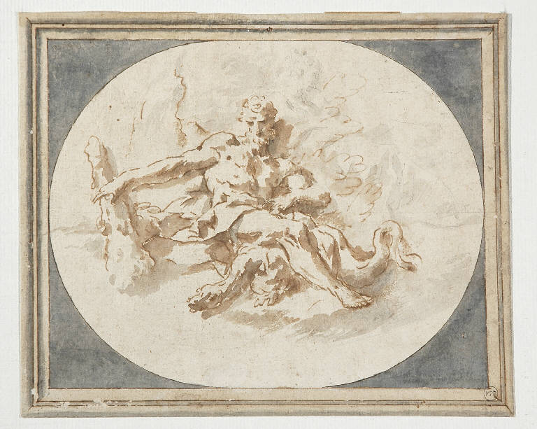 ERCOLE E L'IDRA DI LERNA (disegno) di Galliari Bernardino (attr.) (seconda metà sec. XVIII)