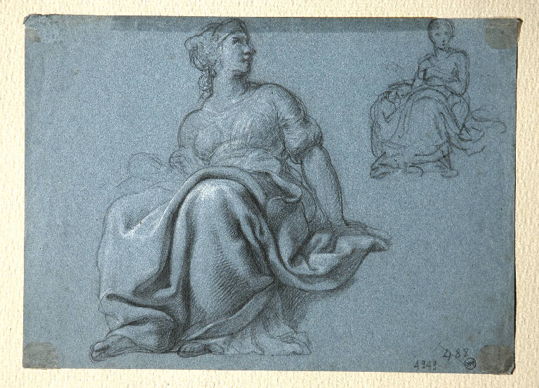 FIGURE FEMMINILI (disegno) - ambito romano (fine/inizio secc. XVII/ XVIII)