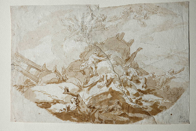 CADUTA DEI GIGANTI (disegno) di Galeotti Sebastiano (sec. XVIII)