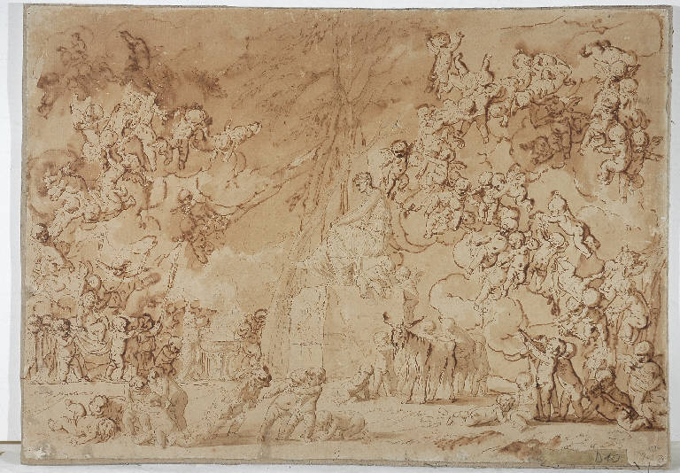 BACCANALE DI PUTTI (disegno) di Testa Pietro detto Lucchesino (attr.) (secondo quarto sec. XVII)