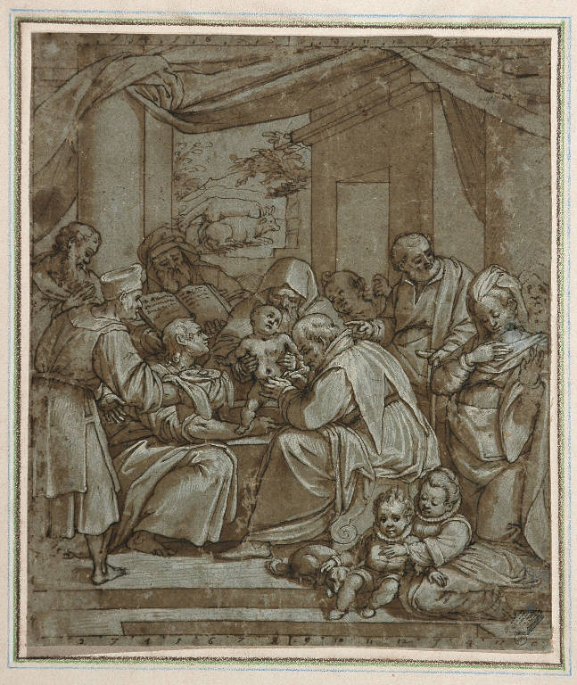 CIRCONCISIONE DI GESU' (disegno) di Calvaert Denis (cerchia) (ultimo quarto sec. XVI)