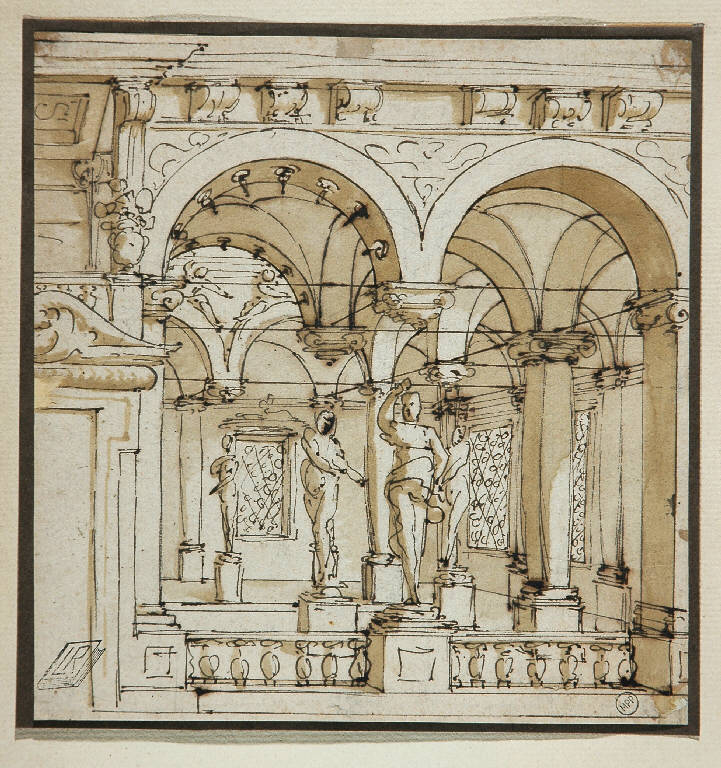 Studio architettonico per loggia (disegno) - ambito veneto (seconda metà sec. XVIII)