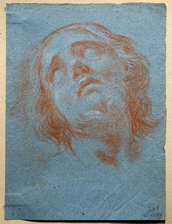 TESTA DI CRISTO (disegno) - ambito italiano (sec. XVIII)