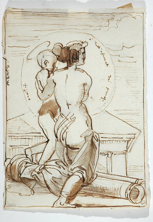 MADONNA CON BAMBINO (disegno) di Duranti Fortunato (secondo quarto sec. XIX)