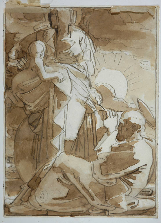 RIPOSO NELLA FUGA IN EGITTO (disegno) di Duranti Fortunato (secondo quarto sec. XIX)