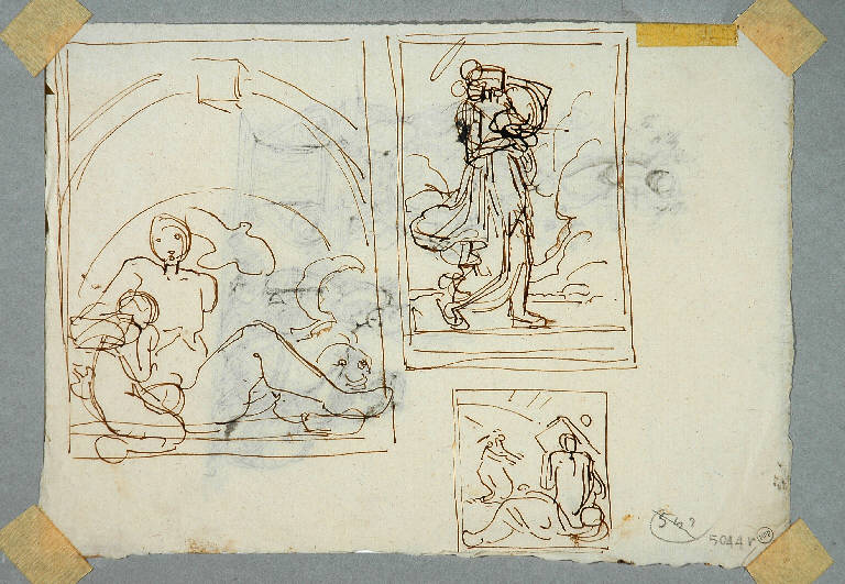 MADONNA CON BAMBINO (disegno) di Duranti Fortunato (secondo quarto sec. XIX)