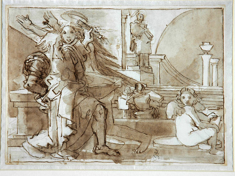 Scena con figure (disegno) di Duranti Fortunato (secondo quarto sec. XIX)