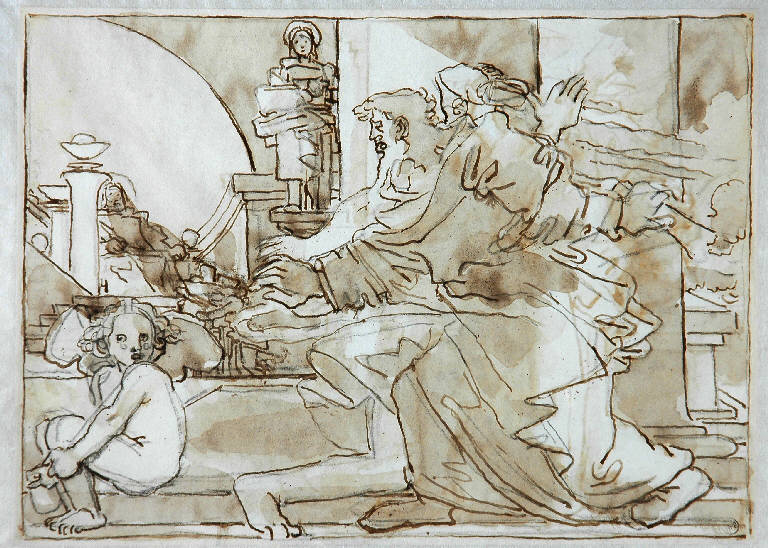 Scena con figure (disegno) di Duranti Fortunato (secondo quarto sec. XIX)