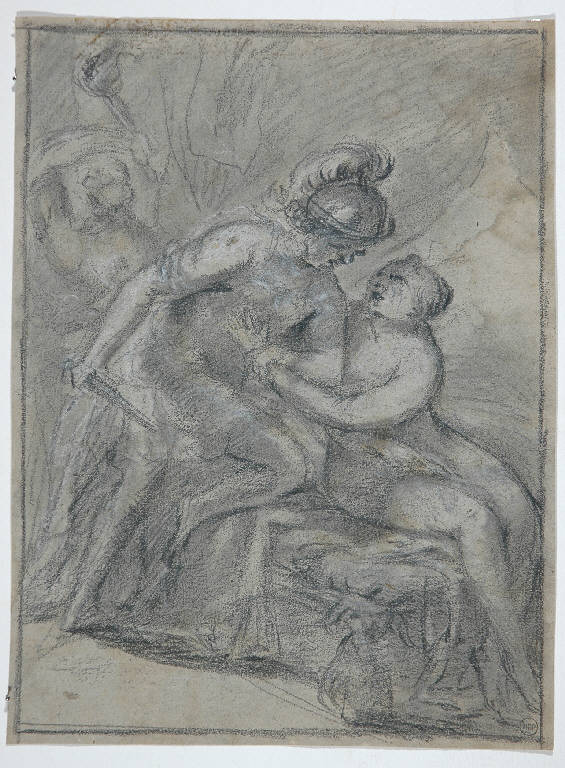 MARTE E VENERE SORPRESI DA VULCANO (disegno) - ambito italiano (sec. XIX)