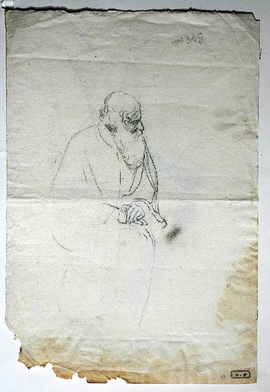 FIGURA MASCHILE (disegno) di Morelli Domenico (sec. XIX)