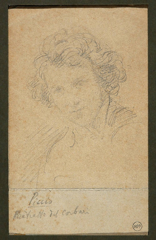 RITRATTO MASCHILE (disegno) di Carnovali Giovanni detto Piccio (metà sec. XIX)