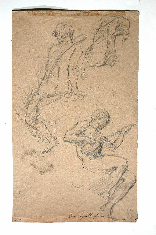 Studi di figura (disegno) di Coghetti Francesco (secondo quarto sec. XIX)