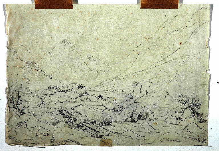 PAESAGGIO (disegno) di Canella Carlo (metà sec. XIX)